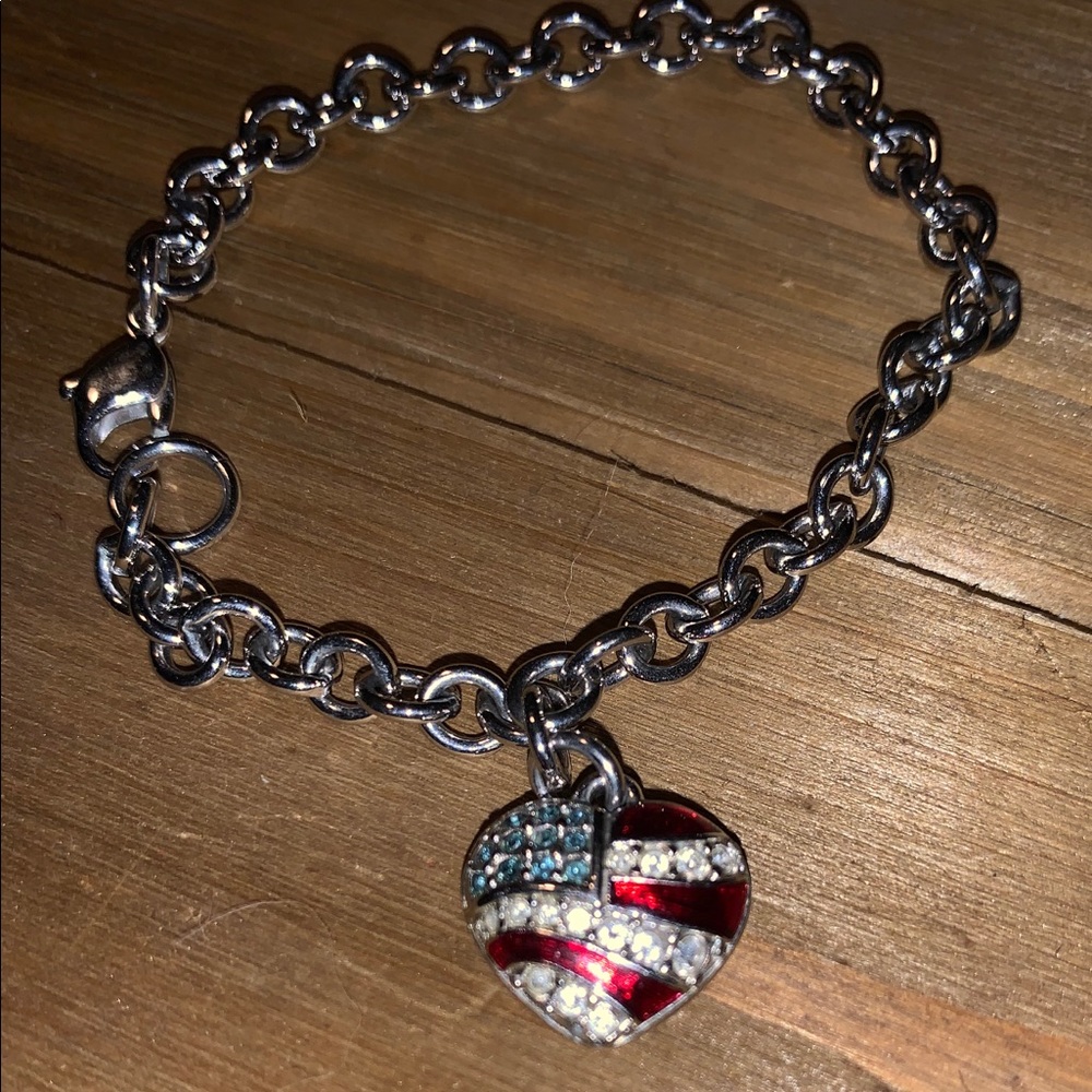 American flag Bracelet w/charm